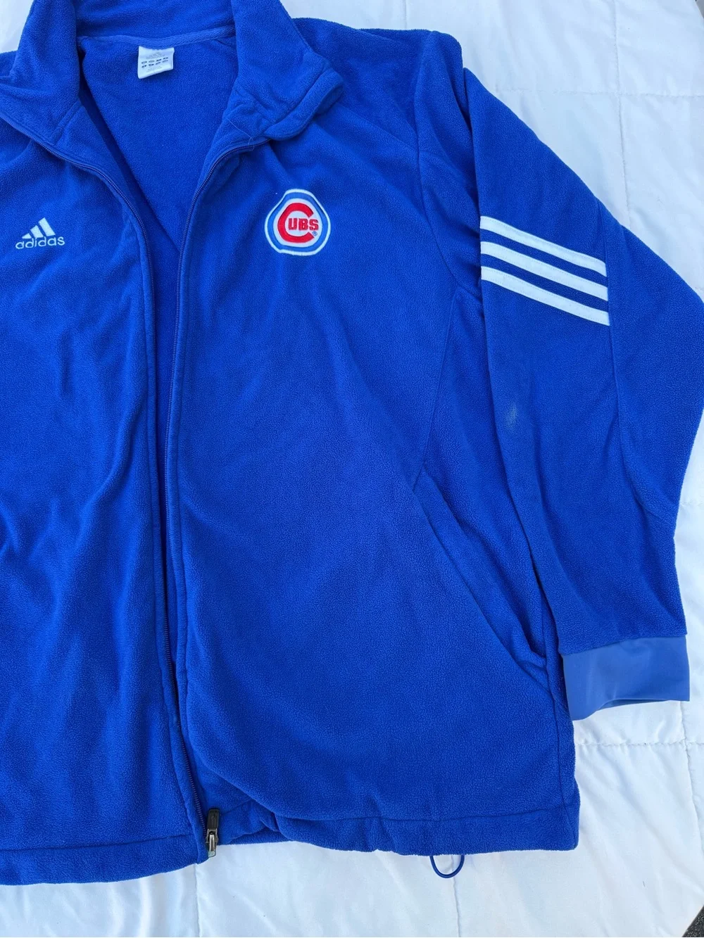 adidas Royal Blue Chicago Cubs Fleece Zip Jacket